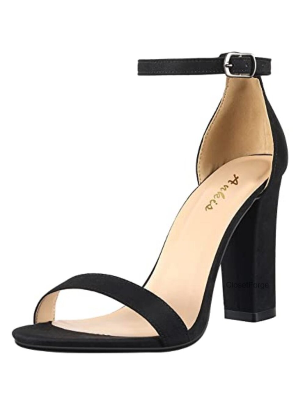 Women's Open Toe Ankle Strap Heel Sandals Chunky Heels 4in